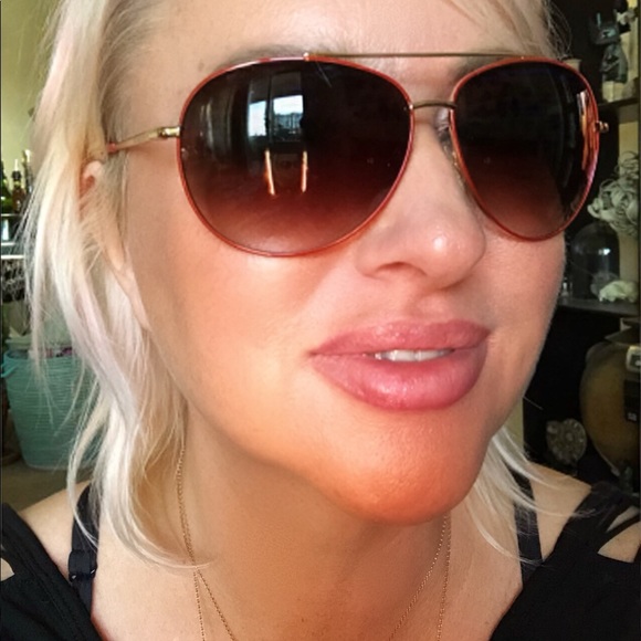 NWOT Authentic Michael Kors Red Aviator Sunglasses - Picture 2 of 6